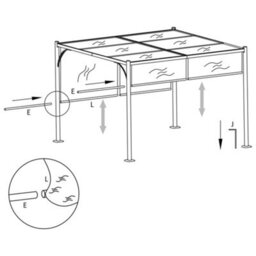 Walplus Garden Pergola With Retractable Roof 3X3 M Anthracite - thumbnail 6