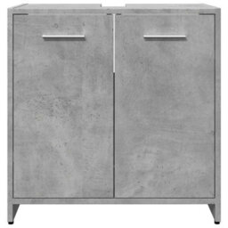 Berkfield Durable Bathroom Sink Cabinet Concrete Grey 60X33X60 Cm Engineered Wood - thumbnail 5