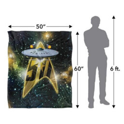 Star Trek Silky Ship 50Th Supersoft Blanket Black/gold (One Size) - thumbnail 4