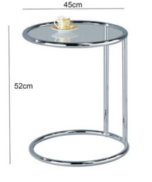 Aspect Furniture Mia Round Side Table, Chrome/clear - thumbnail 3