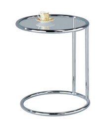 Aspect Furniture Mia Round Side Table, Chrome/clear - thumbnail 2