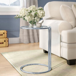 Aspect Furniture Mia Round Side Table, Chrome/clear - thumbnail 1