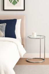 Aspect Furniture Mia Round Side Table, Chrome/clear - thumbnail 4