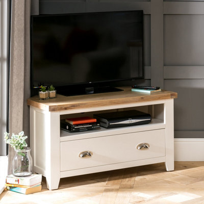 The Furniture Market Cheshire Cream Painted Corner Tv Unit Up To 50 Tv Size - image 1