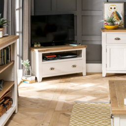 The Furniture Market Cheshire Cream Painted Corner Tv Unit Up To 50 Tv Size - thumbnail 4