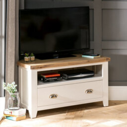 The Furniture Market Cheshire Cream Painted Corner Tv Unit Up To 50 Tv Size