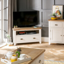 The Furniture Market Cheshire Cream Painted Corner Tv Unit Up To 50 Tv Size - thumbnail 3