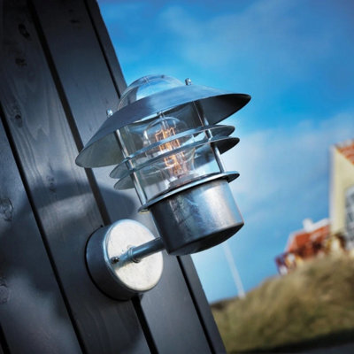 Nordlux Blok Outdoor Galvanized Steel Wall Light Coastal/marine Safe Silver,mains - image 1
