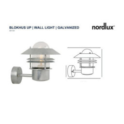Nordlux Blok Outdoor Galvanized Steel Wall Light Coastal/marine Safe Silver,mains - thumbnail 4