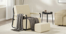 Sobuy Armchair With Footstool 29.1X26.3X30.7 Inch Load Capacity 143 Kg Fst99-Mi - Cream - thumbnail 9