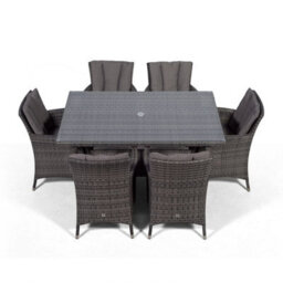 That's Furniture Savannah Rectangular 6 Seater Rattan Patio Dining Set - Grey - thumbnail 6