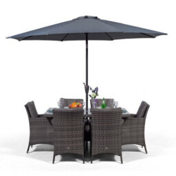 That's Furniture Savannah Rectangular 6 Seater Rattan Patio Dining Set - Grey - thumbnail 7