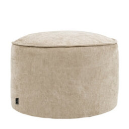icon Round Chenille Bean Bag Pouffe Natural Large Chenille Footstool - thumbnail 1
