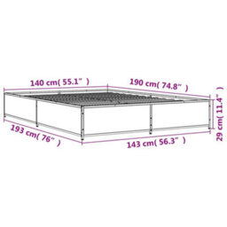 Berkfield Bed Frame Without Mattress Brown Oak 140X190 Cm - thumbnail 9