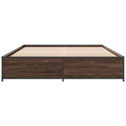 Berkfield Bed Frame Without Mattress Brown Oak 140X190 Cm - thumbnail 4