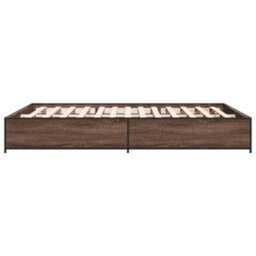 Berkfield Bed Frame Without Mattress Brown Oak 140X190 Cm - thumbnail 5