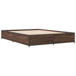 Berkfield Bed Frame Without Mattress Brown Oak 140X190 Cm - thumbnail 6