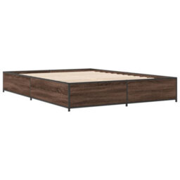 Berkfield Bed Frame Without Mattress Brown Oak 140X190 Cm - thumbnail 3