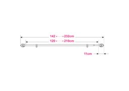 GoodHome Kilmos Gloss Black Nickel Effect Extendable Bullet Curtain Pole Set, (L)1200mm-2100mm (Dia)28mm - thumbnail 5