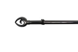 GoodHome Kilmos Gloss Black Nickel Effect Extendable Bullet Curtain Pole Set, (L)1200mm-2100mm (Dia)28mm - thumbnail 3