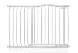 Safetots Curved Top Safety Gate, 98Cm - 107Cm, Matt White, Pressure Fit Stair Gate - thumbnail 1