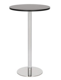 Lamboro Deluxe Como Poseur Table, Round Black Wood Top With Chrome Base, Home & Bar Table, 1015mm High - thumbnail 2