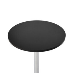 Lamboro Deluxe Como Poseur Table, Round Black Wood Top With Chrome Base, Home & Bar Table, 1015mm High - thumbnail 3