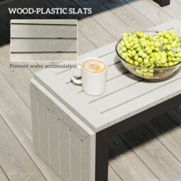 Outsunny 4 Seater L Shaped Aluminium Garden Furniture Set With Coffee Table - thumbnail 7