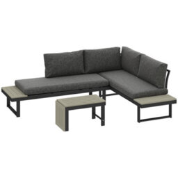 Outsunny 4 Seater L Shaped Aluminium Garden Furniture Set With Coffee Table - thumbnail 2