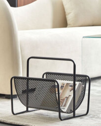 Beliani Magazine Rack Bela Metal Black - thumbnail 2