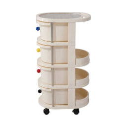 Living And Home Cream-Colored Four-Tier Movable Multi-Layer Drawer Storage Rack, 28Cm W X 42Cm D X 75Cm H - thumbnail 4
