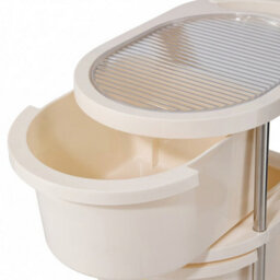 Living And Home Cream-Colored Four-Tier Movable Multi-Layer Drawer Storage Rack, 28Cm W X 42Cm D X 75Cm H - thumbnail 6