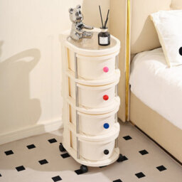 Living And Home Cream-Colored Four-Tier Movable Multi-Layer Drawer Storage Rack, 28Cm W X 42Cm D X 75Cm H - thumbnail 2
