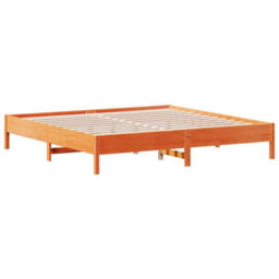 Berkfield Bed Frame Without Mattress Wax Brown 180X200 Cm Super King Solid Wood Pine - thumbnail 6