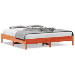 Berkfield Bed Frame Without Mattress Wax Brown 180X200 Cm Super King Solid Wood Pine - thumbnail 1