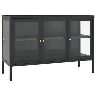 Vidaxl Sideboard Anthracite 105X35X70 Cm Steel And Glass - image 1