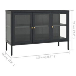 Vidaxl Sideboard Anthracite 105X35X70 Cm Steel And Glass - thumbnail 3