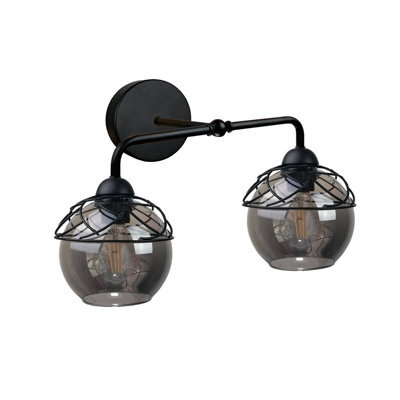Luminosa Lighting Luminosa Mera Dome Wall Lamp Black, 23Cm, 2X E27
