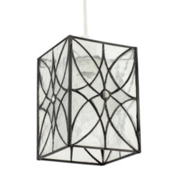 Happy Homewares Cathedral Style Glass Pendant Light Shade With Textured Glass Panels - thumbnail 5