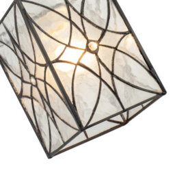 Happy Homewares Cathedral Style Glass Pendant Light Shade With Textured Glass Panels - thumbnail 3