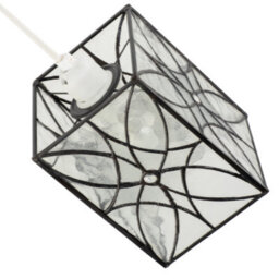 Happy Homewares Cathedral Style Glass Pendant Light Shade With Textured Glass Panels - thumbnail 4
