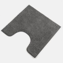 Ohs Chenille Noodle Non-Slip Soft Shower Pedestal Bath Mat, 45 X 45Cm - Charcoal - thumbnail 3