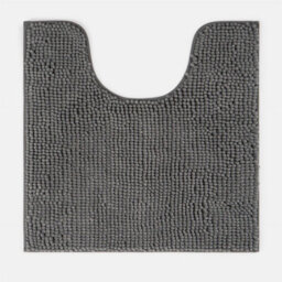 Ohs Chenille Noodle Non-Slip Soft Shower Pedestal Bath Mat, 45 X 45Cm - Charcoal - thumbnail 2