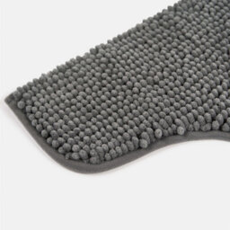 Ohs Chenille Noodle Non-Slip Soft Shower Pedestal Bath Mat, 45 X 45Cm - Charcoal - thumbnail 4