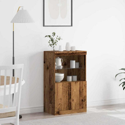 Berkfield Sideboard With Led Lights Old Wood 60X37X100 Cm - image 1