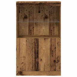Berkfield Sideboard With Led Lights Old Wood 60X37X100 Cm - thumbnail 6