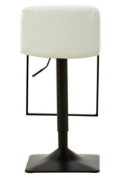 Orsina Retro Design White Leather Effect And Black Base Bar Chair, Modern Bar Chair With Back, Cushioned Bar Chair - thumbnail 4