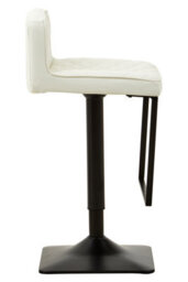Orsina Retro Design White Leather Effect And Black Base Bar Chair, Modern Bar Chair With Back, Cushioned Bar Chair - thumbnail 3