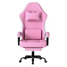 Levede Office Desk Chair Fabric Gaming Recliner Adjustable Height Swivel Pink - thumbnail 3