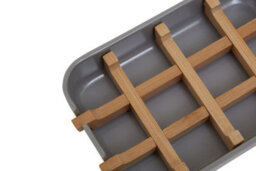 Orsina Modern Grey Bamboo Soap Dish, Minimalist Draining Soap Tray With Removable Insert, Bathroom Soap Holder - thumbnail 5